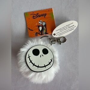 NWT Disney Jack Skellington Nightmare Before Christmas Fuzzy Keychain Bag Tag